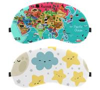 Eslifey 2 máscaras opacas para ojos, luna nube, estrellas, sombra de ojos con correa ajustable para dormir y viajar