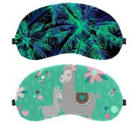 Eslifey 2 máscaras opacas para ojos, Mama Llama Eye Shade Cover con correa ajustable para dormir y viajar