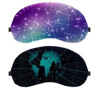 Eslifey 2 máscaras opacas para ojos, mapa del mundo mágico con correa ajustable para dormir y viajar