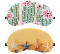 Eslifey 2 máscaras opacas para ojos, náuticas, vacaciones, viajes, estrellas de mar, sombra para dormir con correa ajustable para dormir y viajar