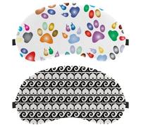 Eslifey 2 máscaras opacas para ojos, patrón de adorno griego, cubierta de sombra para dormir con correa ajustable para dormir y viajar