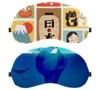 Eslifey 2 máscaras opacas para ojos, pingüino del polo sur, iceberg bajo el agua, ojos de ballena, cubierta para dormir con correa ajustable para dormir y viajar