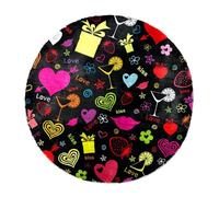 Eslifey Alfombra de lujo de 70 cm, suave, con patrón de beso y amor, para interiores, esponjosa, antideslizante, decoración moderna para el hogar, dormitorio, habitación de los niños, sala de estar