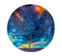 Eslifey Alfombra moderna grande y esponjosa, para decoración de sala de estar, dormitorio, globos, fantasía, tormenta, pelo profundo, alfombra de suelo de 120 cm, círculo (1,2 m)