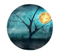 Eslifey Alfombra moderna grande y esponjosa, para decoración de sala de estar, dormitorio, gusano de fuego con luna, alfombra de suelo de pelo profundo, 120 cm, círculo