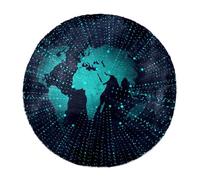 Eslifey Alfombra suave y esponjosa de 80 cm para sala de estar, dormitorio, alfombra antideslizante con mapa del mundo mágico, alfombra lavable para dormitorio, zona de juegos, habitación de los niños