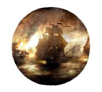 Eslifey Alfombra suave y esponjosa de 80 cm, para sala de estar, dormitorio, barco pirata, batalla de fuego, antideslizante, alfombra lavable para dormitorio, sala de juegos, habitación de los niños