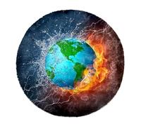 Eslifey Alfombra suave y esponjosa de 80 cm, para sala de estar, dormitorio, diseño de globo de fuego y agua, antideslizante, lavable, para dormitorio, sala de juegos, habitación de los niños