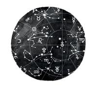 Eslifey Alfombra suave y esponjosa de 80 cm para sala de estar, dormitorio, XII constelaciones de planetas del zodíaco, antideslizante, alfombra lavable para dormitorio, zona de juegos, habitación de