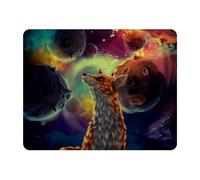 Eslifey Alfombrilla de mouse rectangular, Little Fox in Universe - Alfombrilla de mouse extendida con base de goma antideslizante, protector de escritorio para jugadores, oficina y hogar, 11 x 9