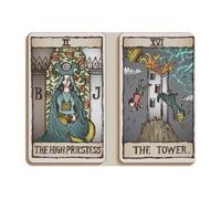 Eslifey Alfombrilla rectangular para mouse, alta sacerdotisa y cartas del tarot de la torre, alfombrilla de mouse de escritorio extendida con base de goma antideslizante, protector de escritorio para