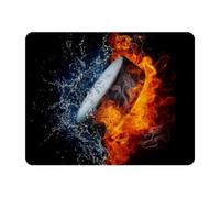 Eslifey Alfombrilla rectangular para mouse, disco de hockey en fuego y agua, alfombrilla de mouse de escritorio extendida con base de goma antideslizante, protector de escritorio para jugadores