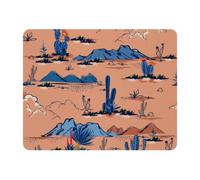 Eslifey Alfombrilla rectangular para mouse, diseño de cactus y montaña y nube, pintura solar, paisaje extendido, con base de goma antideslizante, protector de escritorio para jugadores, oficina y