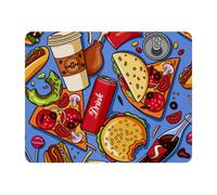 Eslifey Alfombrilla rectangular para mouse, diseño de hamburguesa, papas fritas, coca, café, pizza, alfombrilla de mouse de escritorio extendida con base de goma antideslizante, protector de