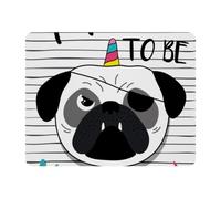 Eslifey Alfombrilla rectangular para mouse, divertido pug I try to be unicornio, alfombrilla de mouse de escritorio extendida con base de goma antideslizante, protector de escritorio para jugadores