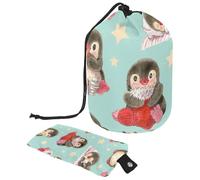 Eslifey Bolsa de cosméticos con cordón, bolsa de maquillaje portátil con forma de barril, de bambú de colores, hoja natural, gran capacidad, impermeable, multifuncional, bolsa de aseo, Multicolor 5,