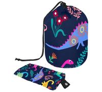 Eslifey Bolsa de cosméticos con cordón, bolsa de maquillaje portátil con forma de barril, de bambú de colores, hoja natural, gran capacidad, impermeable, multifuncional, bolsa de aseo, Multicolor 6,