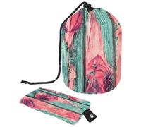 Eslifey Bolsa de cosméticos con cordón, bolsa de maquillaje portátil en forma de barril, diseño de huellas de gato con patrón de garras, gran capacidad, impermeable, multifuncional, bolsa de aseo,