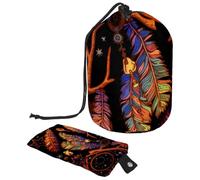 Eslifey Bolsa de cosméticos con cordón, bolsa de maquillaje portátil en forma de barril, diseño de huellas de gato con patrón de garras, gran capacidad, impermeable, multifuncional, bolsa de aseo,