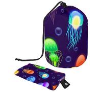 Eslifey Bolsa de cosméticos con cordón, bolsa de maquillaje portátil en forma de barril, girasoles y maíz, gran capacidad, impermeable, multifuncional, bolsa de aseo, Multicolor 9,