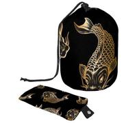 Eslifey Bolsa de cosméticos con cordón, bolsa de maquillaje portátil en forma de barril, girasoles y maíz, gran capacidad, impermeable, multifuncional, bolsa de aseo, Multicolor 6,