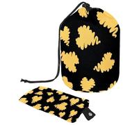 Eslifey Bolsa de cosméticos con cordón, bolsa de maquillaje portátil en forma de barril, girasoles y maíz, gran capacidad, impermeable, multifuncional, bolsa de aseo, Multicolor 5,