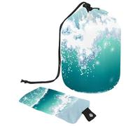 Eslifey Bolsa de cosméticos con cordón, bolsa de maquillaje portátil en forma de barril, girasoles y maíz, gran capacidad, impermeable, multifuncional, bolsa de aseo, Multicolor 3,