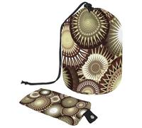 Eslifey Bolsa de cosméticos con cordón, bolsa de maquillaje portátil en forma de barril, girasoles y maíz, gran capacidad, impermeable, multifuncional, bolsa de aseo, Multicolor 10,