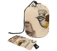 Eslifey Bolsa de cosméticos con cordón, bolsa de maquillaje portátil en forma de barril, romántica Roma, gran capacidad, impermeable, multifuncional, bolsa de aseo, multicolor, 9.9x6.9in/25.2x17.6cm