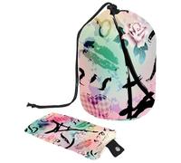 Eslifey Bolsa de maquillaje grande con cordón, bolsa de cosméticos de viaje Boston Terrier, bolsa organizadora de maquillaje portátil, Multicolor 8, 9.9x6.9in/25.2x17.6cm