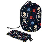 Eslifey Bolsa de maquillaje grande con cordón, bolsa organizadora de maquillaje portátil con diseño de globos oculares de Halloween, Multicolor 8, 9.9x6.9in/25.2x17.6cm