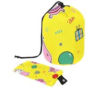 Eslifey Bolsa de maquillaje grande con cordón, bolsa organizadora de maquillaje portátil de hipopótamo, multicolor, 9.9x6.9in/25.2x17.6cm