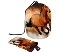 Eslifey Bolsa de maquillaje grande con cordón, bolsa organizadora de maquillaje portátil Little Fox in Universe, Multicolor 7, 9.9x6.9in/25.2x17.6cm