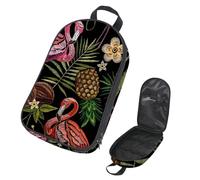 Eslifey Bolsa organizadora de utensilios de cocina de viaje para camping, elefante, monos, plumas de pavo real, vaca, hojas de palma, bolsa de almacenamiento portátil para barbacoa, campamento
