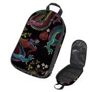Eslifey Bolsa organizadora de utensilios de cocina de viaje para camping, elefante, monos, plumas de pavo real, vaca, hojas de palma, bolsa de almacenamiento portátil para barbacoa, campamento