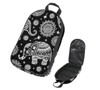 Eslifey Bolsa organizadora de utensilios de cocina para camping, tribal africano, vintage, indio, étnico, elefante, loto, bolsa de almacenamiento portátil para barbacoa, campamento, utensilios de