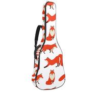 Eslifey Bolsa para guitarra acústica, colección Wild Animals, fondo rojo, correa ajustable para el hombro, funda para guitarra de 40, 41, 42 pulgadas, Multicolor 1, 42.9x16.9x4.7 in, Organizador de