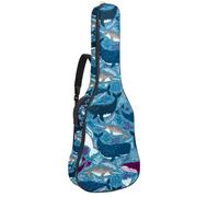 Eslifey Bolsa para guitarra acústica, colección Wild Animals, fondo rojo, correa ajustable para el hombro, funda para guitarra de 40, 41, 42 pulgadas, Multicolor 10, 42.9x16.9x4.7 in, Organizador de
