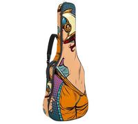 Eslifey Bolsa para guitarra acústica Day of The Dead Sugar Cats Pumpkin Correa ajustable para el hombro Funda para guitarra de 40 41 42 pulgadas, Multicolor 5, 42.9x16.9x4.7 in, Organizador de bolsas