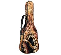 Eslifey Bolsa para guitarra acústica, diseño de tentáculos de pulpo, correa ajustable para el hombro, funda para guitarra de 40, 41, 42 pulgadas, multicolor, 42.9x16.9x4.7 in, Organizador de bolsas
