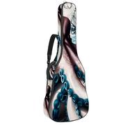 Eslifey Bolsa para guitarra acústica, diseño de tentáculos de pulpo, correa ajustable para el hombro, funda para guitarra de 40, 41, 42 pulgadas, multicolor, 42.9x16.9x4.7 in, Organizador de bolsas