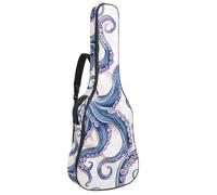 Eslifey Bolsa para guitarra acústica, diseño de tentáculos de pulpo, correa de hombro ajustable, funda para guitarra de 40, 41, 42 pulgadas, multicolor, 42.9x16.9x4.7 in, Organizador de bolsas