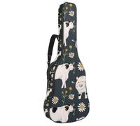 Eslifey Bolsa para guitarra acústica, diseño de vacas, manzanilla, correa ajustable para el hombro, funda para guitarra de 40, 41, 42 pulgadas, multicolor, 42.9x16.9x4.7 in, Organizador de bolsas