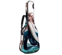 Eslifey Bolsa para guitarra acústica, tentáculos de pulpo, correa ajustable para el hombro, funda para guitarra de 40, 41, 42 pulgadas, multicolor, 42.9x16.9x4.7 in, Organizador de bolsas