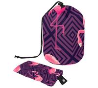 Eslifey Bolsas de cosméticos de viaje, bolsa de maquillaje de barril, multifuncionales, bolsas de cubo de aseo redondo, bolsillo organizador de almacenamiento, bonita flor y hoja naranja, Multicolor