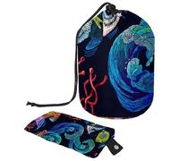 Eslifey Bolsas de cosméticos de viaje, bolsa de maquillaje de barril, multifuncionales, bolsas de cubo de aseo redondo, organizador de bolsillo, misterioso unicornio morado galaxia, Multicolor 4,
