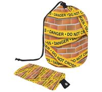 Eslifey Bolsas de cosméticos de viaje, bolsa de maquillaje de barril, multifuncionales, bolsas de cubo de aseo redondo, bolsillo organizador de almacenamiento, colección Yellow Police Lines,