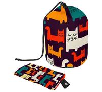 Eslifey Bolsas de cosméticos de viaje, bolsa de maquillaje de barril, multifuncionales, bolsas de cubo de aseo redondo, bolsillo organizador de almacenamiento, colección Yellow Police Lines,