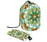 Eslifey Bolsas de cosméticos de viaje, bolsa de maquillaje de barril, multifuncionales, bolsas de cubo de aseo redondo, bolsillo organizador de almacenamiento, mundo de dinosaurios de la selva verde,