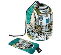 Eslifey Bolsas de cosméticos de viaje, bolsa de maquillaje de barril, multifuncionales, bolsas de cubo de aseo redondo, bolsillo organizador de almacenamiento, hoja de loto verde, Multicolor 5,